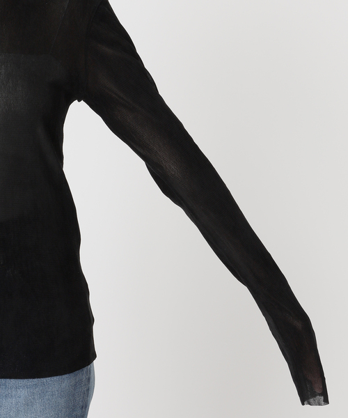 plage（プラージュ）の「《追加》Flocky Mesh ロンT（Tシャツ/カットソー・レディース・ブラック/ベージュ/ホワイト・FREE）」の12枚目の写真