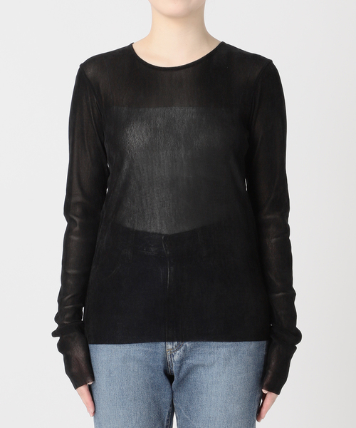 plage（プラージュ）の「《追加》Flocky Mesh ロンT（Tシャツ/カットソー・レディース・ブラック/ベージュ/ホワイト・FREE）」の15枚目の写真