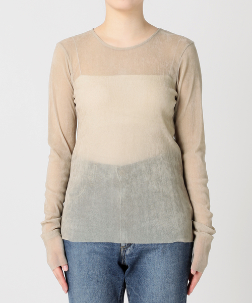 plage（プラージュ）の「《追加》Flocky Mesh ロンT（Tシャツ/カットソー・レディース・ブラック/ベージュ/ホワイト・FREE）」の19枚目の写真