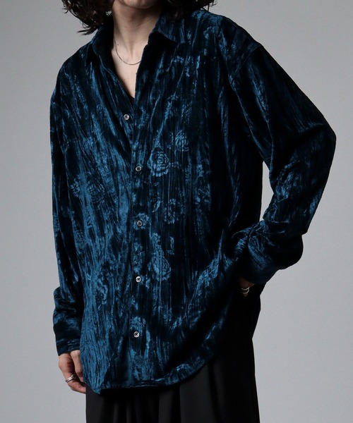 REGIEVO(レジエボ)の「Flower long sleeve velor shirt / フラワー長袖ベロアシャツ unisex(シャツ/ブラウス・メンズ・ネイビー/ブラック/ピンク・M/L)」の16枚目の写真