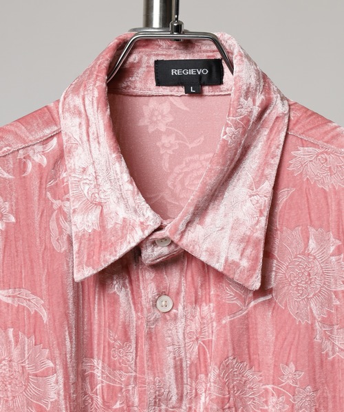 REGIEVO(レジエボ)の「Flower long sleeve velor shirt / フラワー長袖ベロアシャツ unisex(シャツ/ブラウス・メンズ・ネイビー/ブラック/ピンク・M/L)」の22枚目の写真