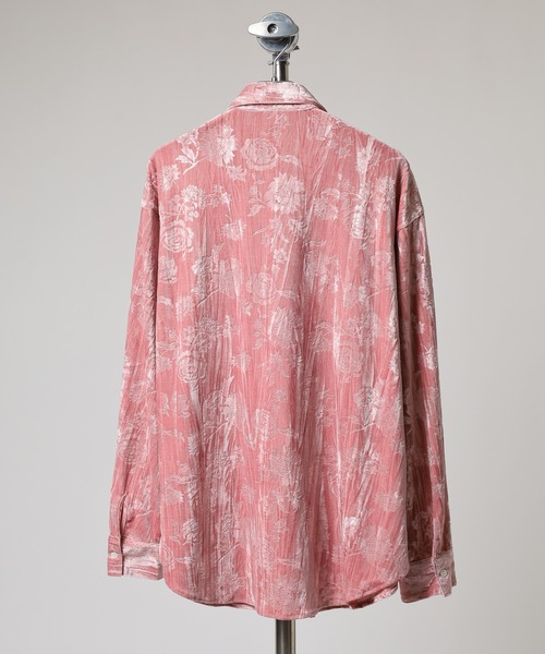 REGIEVO(レジエボ)の「Flower long sleeve velor shirt / フラワー長袖ベロアシャツ unisex(シャツ/ブラウス・メンズ・ネイビー/ブラック/ピンク・M/L)」の6枚目の写真