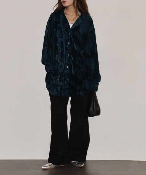 REGIEVO(レジエボ)の「Flower long sleeve velor shirt / フラワー長袖ベロアシャツ unisex(シャツ/ブラウス・メンズ・ネイビー/ブラック/ピンク・M/L)」の20枚目の写真