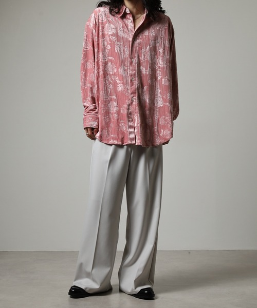 REGIEVO(レジエボ)の「Flower long sleeve velor shirt / フラワー長袖ベロアシャツ unisex(シャツ/ブラウス・メンズ・ネイビー/ブラック/ピンク・M/L)」の14枚目の写真