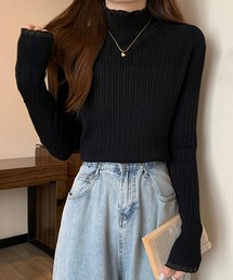 ニットトップス レディースプチハイネック