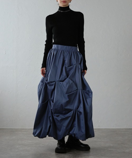 r.（アールドット）の「タックバルーンスカート（スカート・レディース・ブラック/オフホワイト/ブルー・FREE）」の11枚目の写真