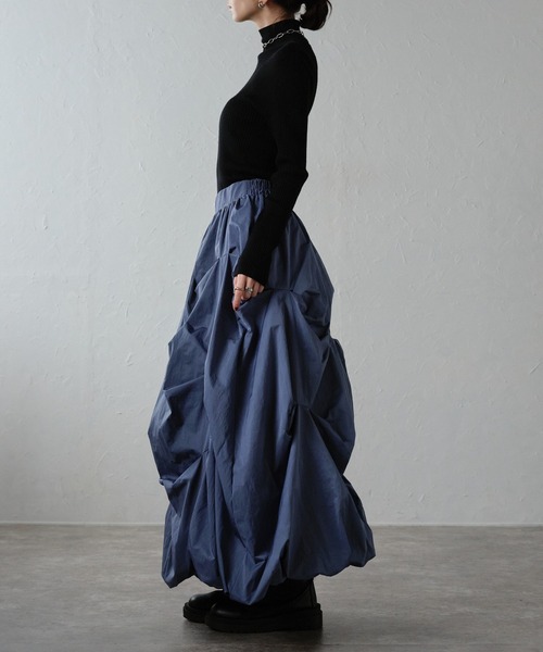 r.（アールドット）の「タックバルーンスカート（スカート・レディース・ブラック/オフホワイト/ブルー・FREE）」の12枚目の写真