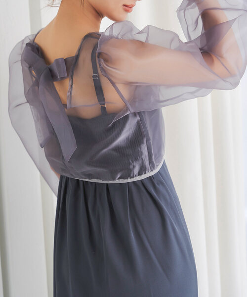 KOBE LETTUCE（コウベレタス）の「2点セット オケージョンワンピース×シアーブラウス（ワンピース・レディース・ピンク系/ブルーグレー/ブラック・M）」の3枚目の写真