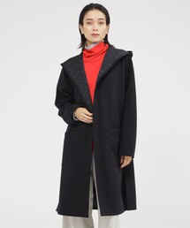 EVEX by KRIZIA（エヴェックスバイクリツィア）の「＊STORY掲載＊【カタログ掲載品】【ウォッシャブル】【リバーシブル】レオパードダンボールフーデットコーディガン（ノーカラーコート）」