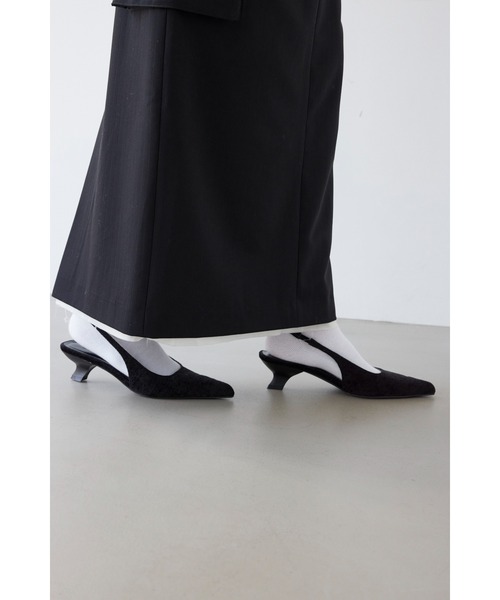 ALEXIA STAM（アリシアスタン）の「Low Heel Slingback Shoes /ローヒールミュール（その他シューズ・レディース・グレー/ブラック/ベージュ・L/M/S）」の2枚目の写真