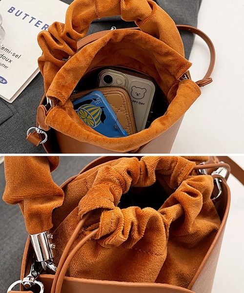 セール】2WAY レザーライク花びらハンドバッグ/ショルダーバッグ