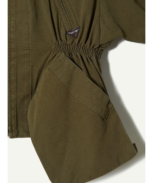 leinwande（ラインヴァンド）の「Point Collar Organic Cotton Jacket（ブルゾン・レディース・カーキ・ONE SIZE）」の4枚目の写真