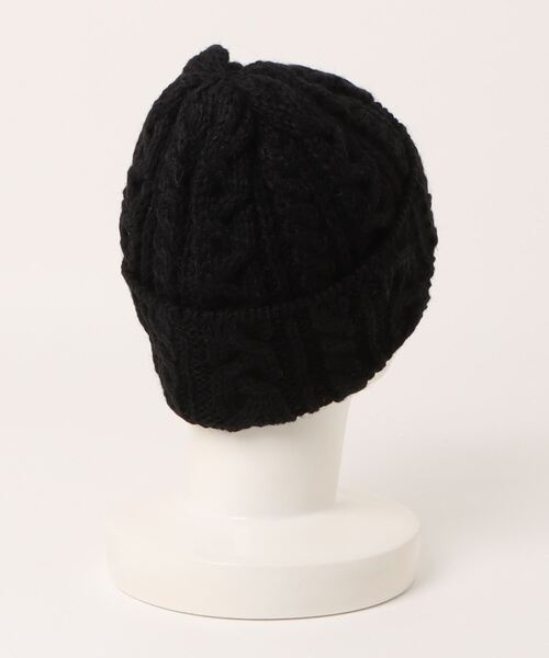HIGHLAND 2000(ハイランドトゥーサウザンド)の「【HIGHLAND 2000/ハイランド2000】ボブキャップ ケーブル編み ニット帽 100%ウール(ニットキャップ/ビーニー・レディース・ベージュ/ネイビー/ブラック/ライトベージュ/チャコールグレー/ダークグリーン/ホワイト/ライトブラック/ブラウン/ブラック×ホワイト/インディゴブルー・FREE)」の12枚目の写真