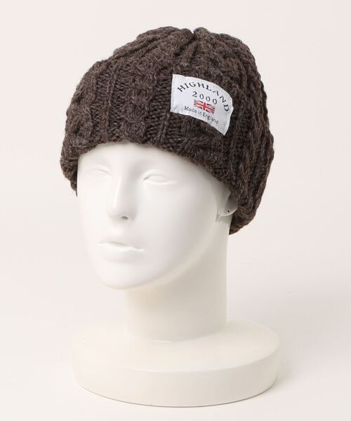 HIGHLAND 2000(ハイランドトゥーサウザンド)の「【HIGHLAND 2000/ハイランド2000】ボブキャップ ケーブル編み ニット帽 100%ウール(ニットキャップ/ビーニー・レディース・ベージュ/ネイビー/ブラック/ライトベージュ/チャコールグレー/ダークグリーン/ホワイト/ライトブラック/ブラウン/ブラック×ホワイト/インディゴブルー・FREE)」の13枚目の写真