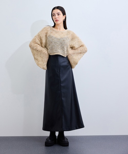 le cercle ADAM ET ROPE'(ルセルクルアダムエロペ)の「キャットヤーンクロップドプルオーバー(ニット/セーター・レディース・ベージュ系その他2/ピンク系その他2/グレー系その他・FREE)」の5枚目の写真