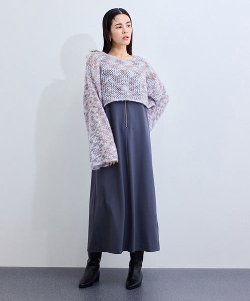 le cercle ADAM ET ROPE'(ルセルクルアダムエロペ)の「キャットヤーンクロップドプルオーバー(ニット/セーター・レディース・ベージュ系その他2/ピンク系その他2/グレー系その他・FREE)」の9枚目の写真