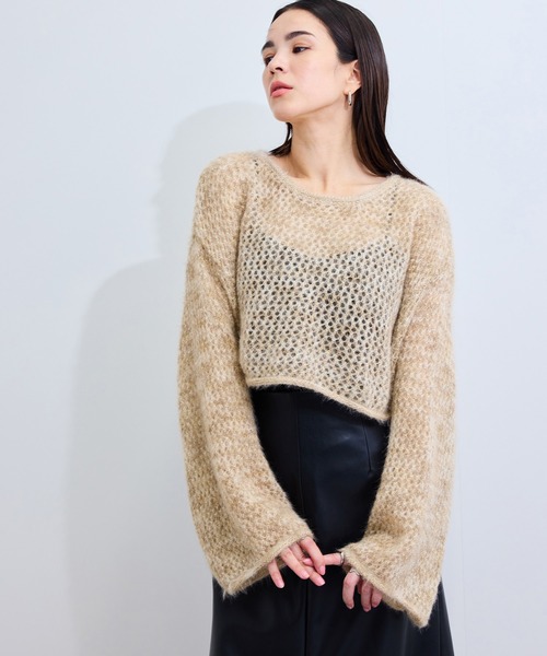 le cercle ADAM ET ROPE'(ルセルクルアダムエロペ)の「キャットヤーンクロップドプルオーバー(ニット/セーター・レディース・ベージュ系その他2/ピンク系その他2/グレー系その他・FREE)」の10枚目の写真