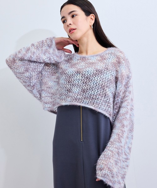 le cercle ADAM ET ROPE'(ルセルクルアダムエロペ)の「キャットヤーンクロップドプルオーバー(ニット/セーター・レディース・ベージュ系その他2/ピンク系その他2/グレー系その他・FREE)」の12枚目の写真