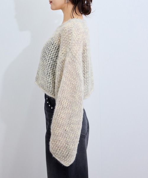le cercle ADAM ET ROPE'(ルセルクルアダムエロペ)の「キャットヤーンクロップドプルオーバー(ニット/セーター・レディース・ベージュ系その他2/ピンク系その他2/グレー系その他・FREE)」の14枚目の写真