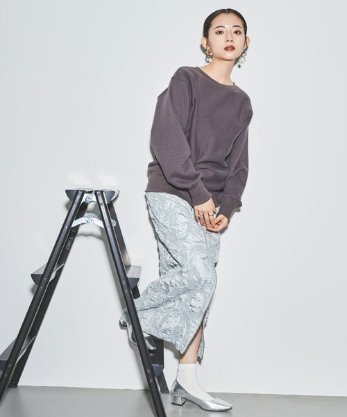 tarin arin(タリンアリン)の「【150㎝前後の小柄さんサイズ】ダメージクルーネックスウェット(スウェット・レディース・ブルー/チャコールグレー/ホワイト・M/S)」の16枚目の写真