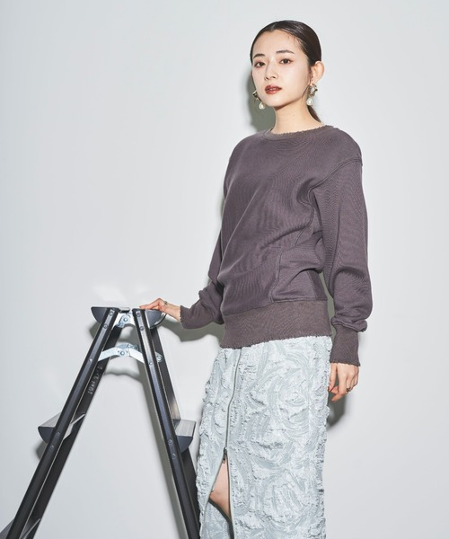 tarin arin(タリンアリン)の「【150㎝前後の小柄さんサイズ】ダメージクルーネックスウェット(スウェット・レディース・ブルー/チャコールグレー/ホワイト・M/S)」の14枚目の写真