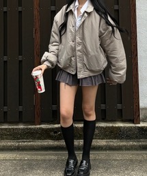 Chikashitsu +（チカシツプラス）の「【Chikashitsu +】cropped padding jumper / 【チカシツプラス】クロップドパディングジャケット（MA-1）」