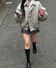 Chikashitsu +（チカシツプラス）の「【Chikashitsu +】cropped padding jumper / 【チカシツプラス】クロップドパディングジャケット（MA-1）」