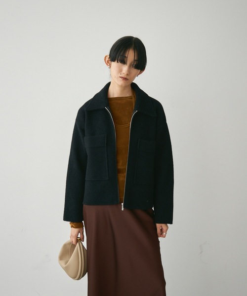 Lutim by u(ルチバイユー)の「圧縮ニットジップアップジャケット(ニット/セーター・レディース・ホワイト/ブラック・FREE)」の11枚目の写真