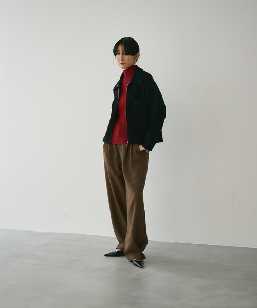 Lutim by u(ルチバイユー)の「圧縮ニットジップアップジャケット(ニット/セーター・レディース・ホワイト/ブラック・FREE)」の18枚目の写真