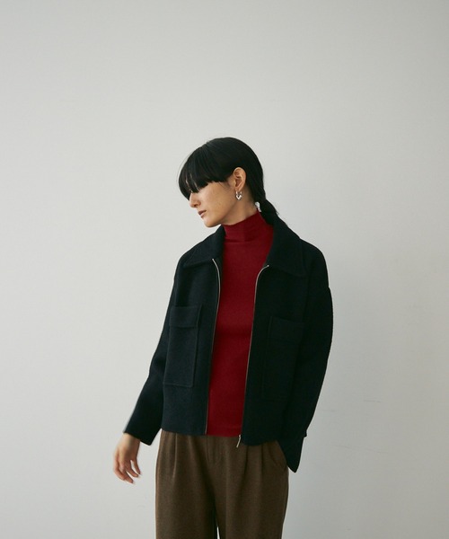 Lutim by u(ルチバイユー)の「圧縮ニットジップアップジャケット(ニット/セーター・レディース・ホワイト/ブラック・FREE)」の16枚目の写真