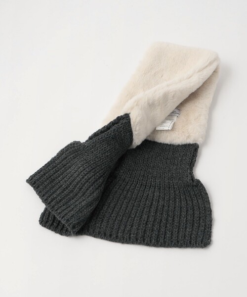 green label relaxing（グリーンレーベルリラクシング）の「GLR コンビ リボンマフラー / キッズ（マフラー・キッズ・オフホワイト/ブラウン/コバルトブルー・FREE）」の4枚目の写真