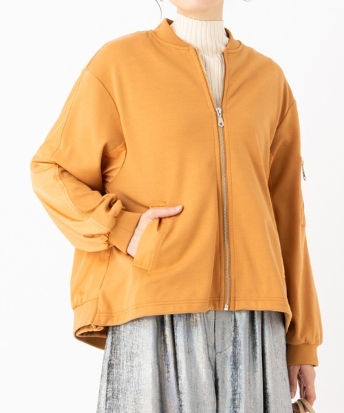 aunt lily（アントリリー）の「裏起毛 ブルゾン ファスナー トップス リブ付笳・（ブルゾン・レディース・カーキ/ライトブラウン・L/M/S/LL）」の2枚目の写真