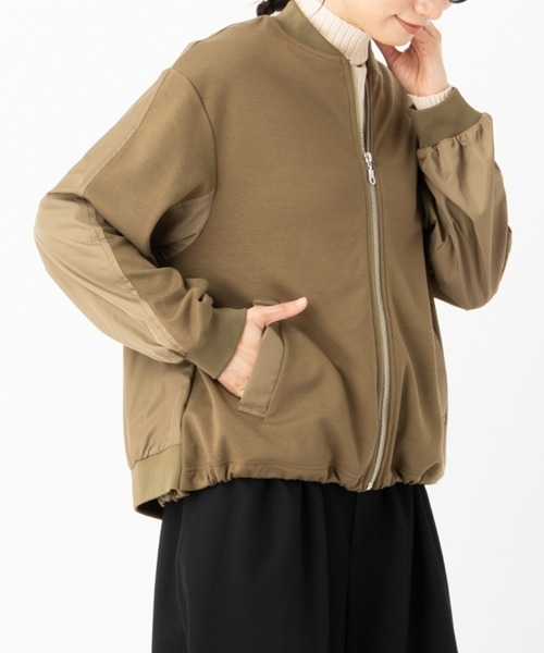 aunt lily（アントリリー）の「裏起毛 ブルゾン ファスナー トップス リブ付笳・（ブルゾン・レディース・カーキ/ライトブラウン・L/M/S/LL）」の4枚目の写真