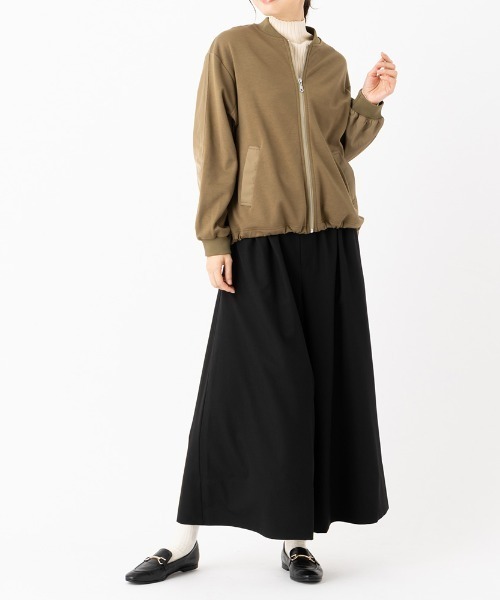 aunt lily（アントリリー）の「裏起毛 ブルゾン ファスナー トップス リブ付笳・（ブルゾン・レディース・カーキ/ライトブラウン・L/M/S/LL）」の8枚目の写真