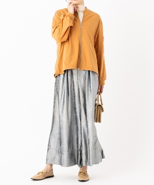 aunt lily（アントリリー）の「裏起毛 ブルゾン ファスナー トップス リブ付笳・（ブルゾン・レディース・カーキ/ライトブラウン・L/M/S/LL）」の3枚目の写真