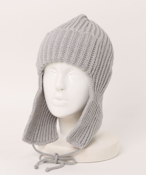 N.(N. Natural Beauty Basic)(エヌエヌナチュラルビューティーベーシック)の「ニットフライトキャップ(ニットキャップ/ビーニー・レディース・ライトグレー/ネイビー/オフホワイト・フリ-)」の12枚目の写真