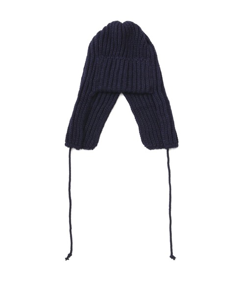N.(N. Natural Beauty Basic)(エヌエヌナチュラルビューティーベーシック)の「ニットフライトキャップ(ニットキャップ/ビーニー・レディース・ライトグレー/ネイビー/オフホワイト・フリ-)」の10枚目の写真