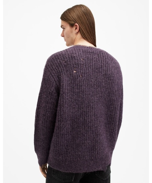 ALLSAINTS(オールセインツ)の「SLANE OVERSIZED CREW NECK JUMPER | SLANE オーバーサイズ クルー ネック ニット・セーター(ニット/セーター・メンズ・パープル系その他・L/S/XS/M)」の7枚目の写真