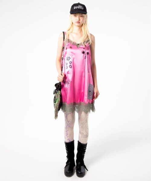 rurumu:(ルルムウ)の「rurumu:/ルルムウ/collage satin camisole dress(ワンピース・レディース・ピンク系その他/ライトピンク/ブラック/ミント・SMALL/MEDIUM)」の3枚目の写真