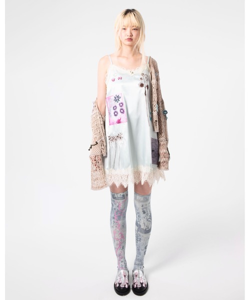 rurumu:(ルルムウ)の「rurumu:/ルルムウ/collage satin camisole dress(ワンピース・レディース・ピンク系その他/ライトピンク/ブラック/ミント・SMALL/MEDIUM)」の2枚目の写真