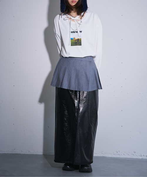 MIDVEIN(ミッドヴェイン)の「ribbon long T(Tシャツ/カットソー・レディース・ホワイト・FREE)」の12枚目の写真