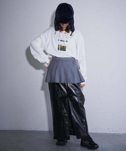 MIDVEIN(ミッドヴェイン)の「ribbon long T(Tシャツ/カットソー・レディース・ホワイト・FREE)」の6枚目の写真