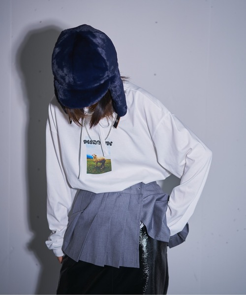 MIDVEIN(ミッドヴェイン)の「ribbon long T(Tシャツ/カットソー・レディース・ホワイト・FREE)」の8枚目の写真