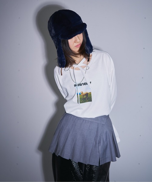 MIDVEIN(ミッドヴェイン)の「ribbon long T(Tシャツ/カットソー・レディース・ホワイト・FREE)」の10枚目の写真