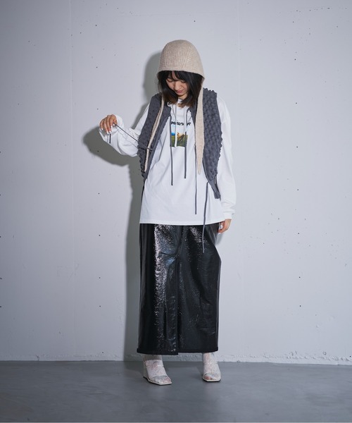 MIDVEIN(ミッドヴェイン)の「ribbon long T(Tシャツ/カットソー・レディース・ホワイト・FREE)」の4枚目の写真