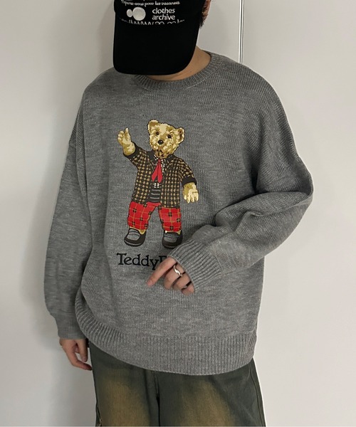 kutir（クティール）の「Teddy Bear/テディベアニットプルオーバー（ニット/セーター・レディース・グレー/アイボリー/ネイビー・FREE）」の22枚目の写真