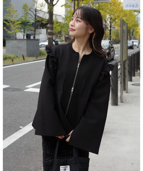 frill zipup sweat（スウェット）｜jumelle（ジュメロ）のファッション