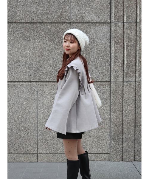 【新品タグ付】jumelle ジュメロ　フリルジップアップスウェット　グレー jumelle（ジュメロ）の「frill zipup sweat（スウェット）」 - WEAR