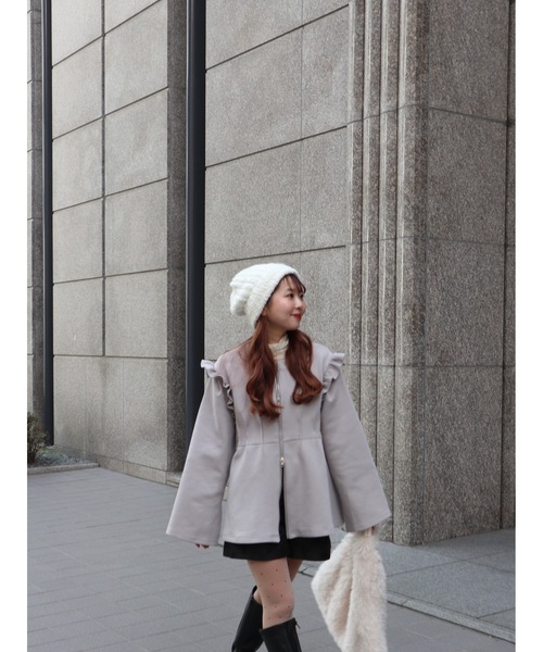 JUMELLE（ジュメロ）の「frill zipup sweat（スウェット・レディース・グレー/ブラック・FREE）」の5枚目の写真