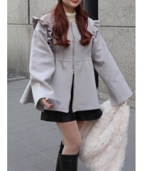 JUMELLE（ジュメロ）の「frill zipup sweat（スウェット・レディース・グレー/ブラック・FREE）」の17枚目の写真
